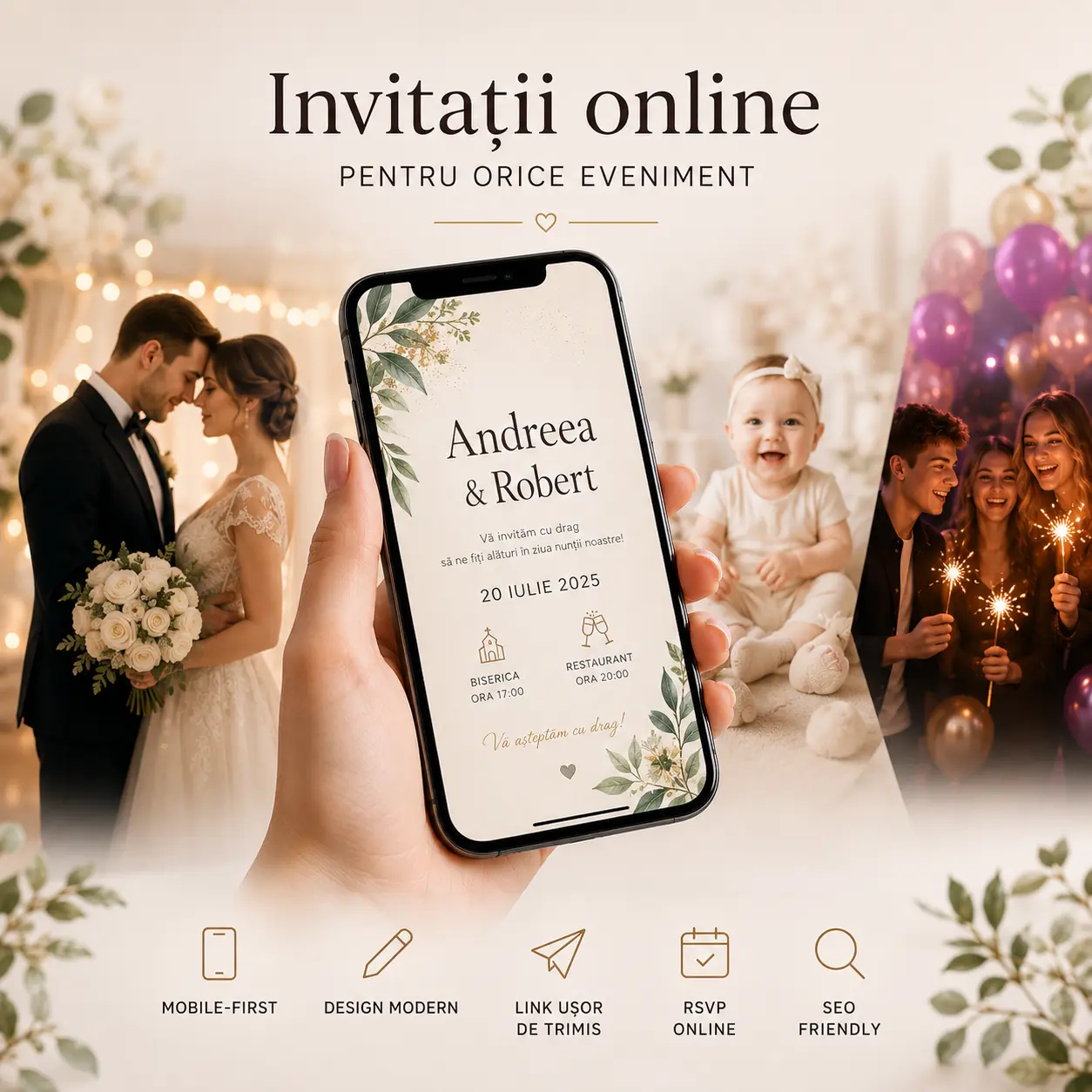 Invitații online pentru evenimente moderne