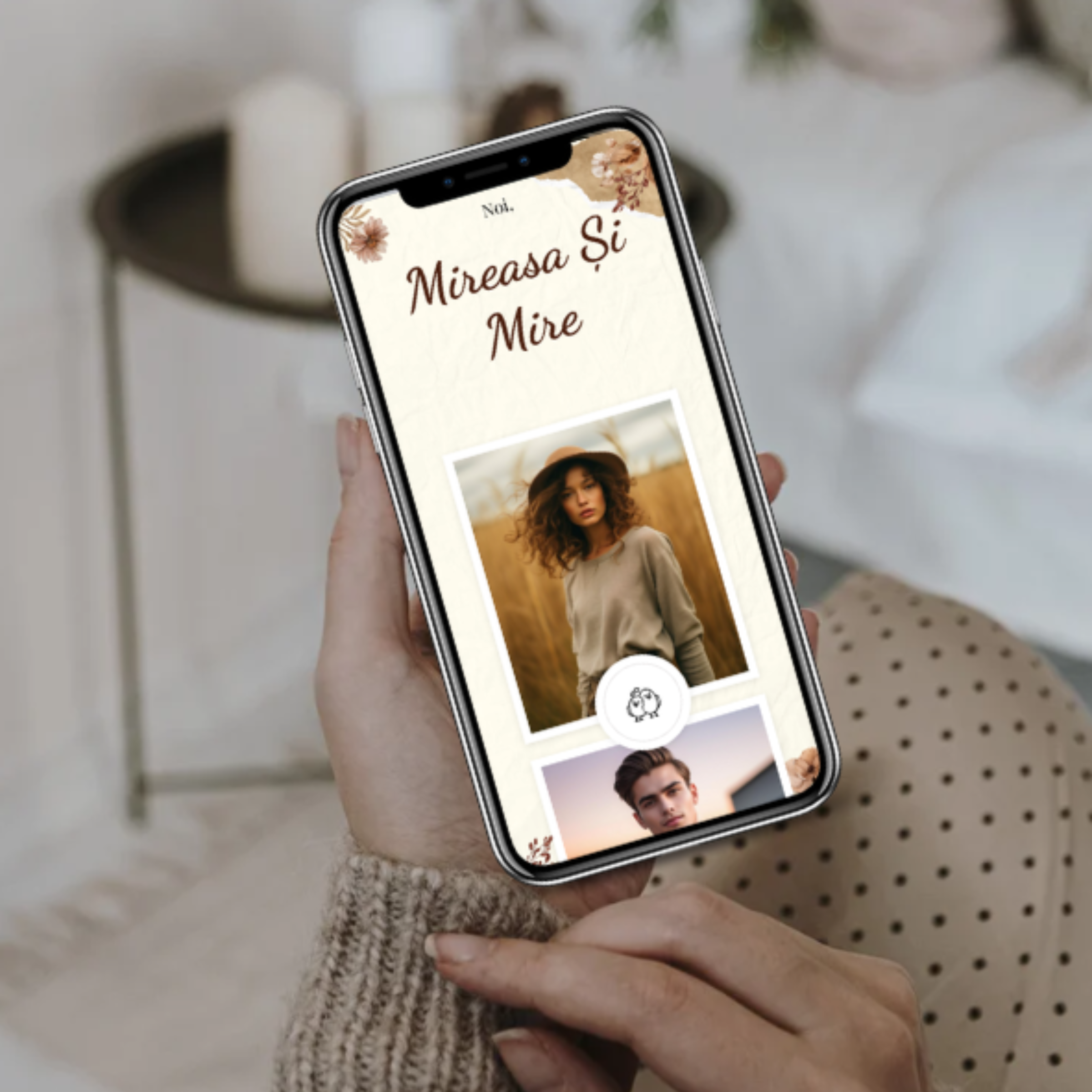 Invitație digitală premium pe mobil
